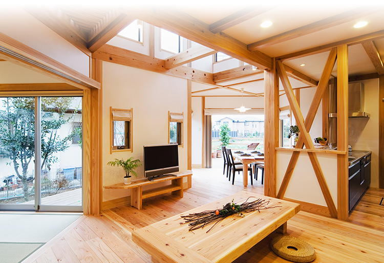 自然素材の木造住宅